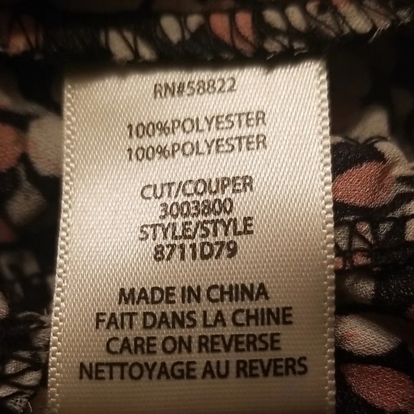 Max Studio Black and White Wrap Blouse with Ruffled Front and Long Sleeves - Picture 5 of 8